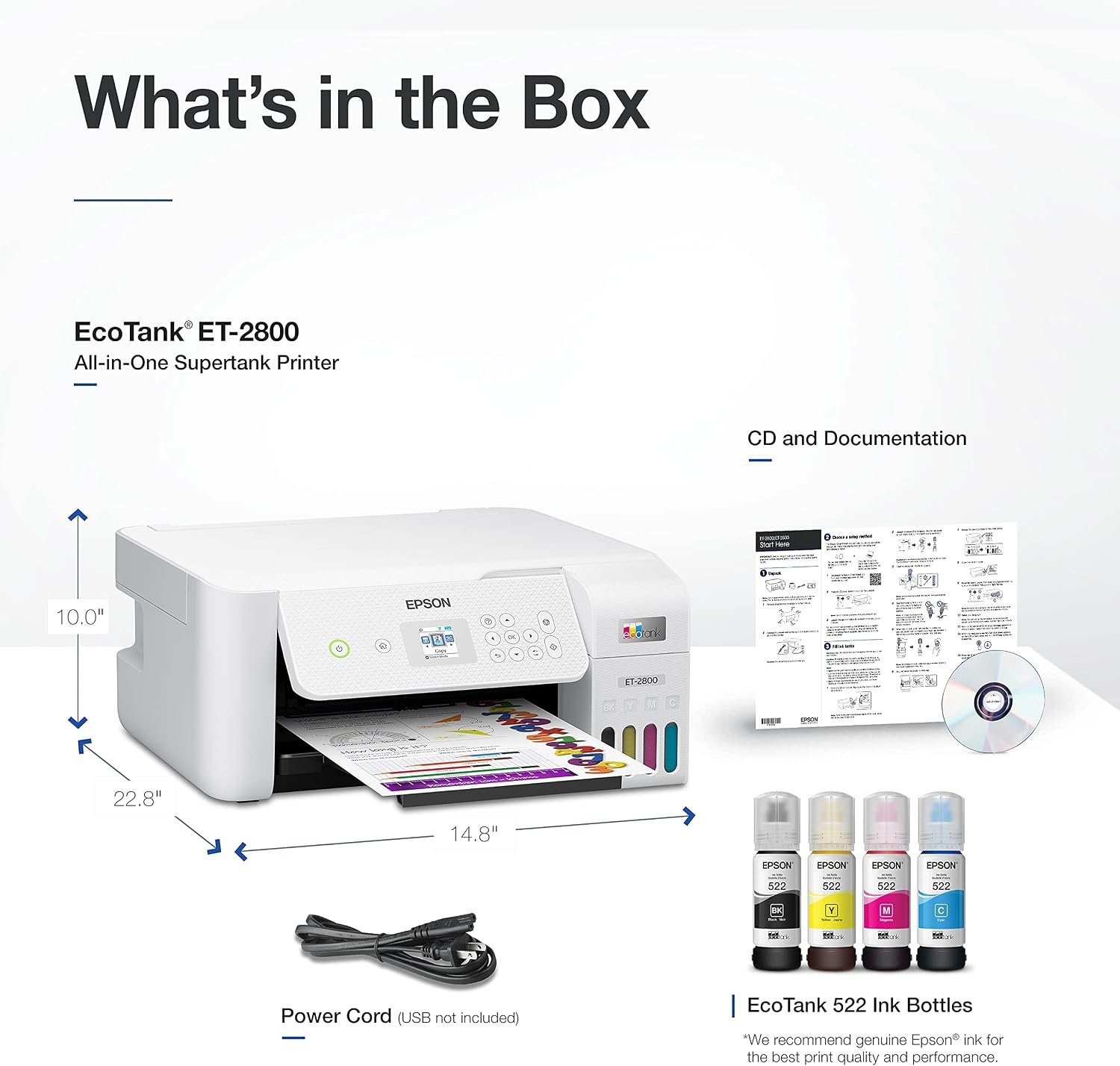Epson EcoTank ET-2800 Wireless All-in-One Printer