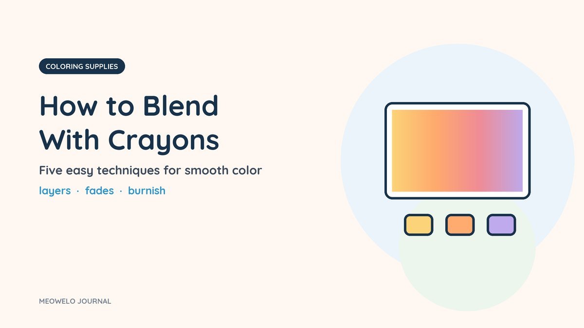 How to Blend With Crayons: a framed color fade from yellow to orange to pink to lilac