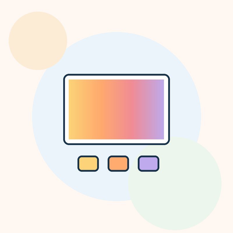 A framed color fade from yellow to orange to pink to lilac