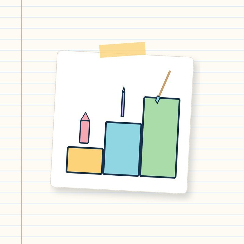 Three rising steps holding a crayon, a colored pencil and a paintbrush