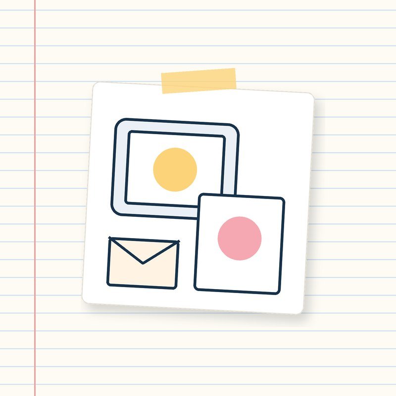 A tablet showing a coloring page, a printed page and an envelope