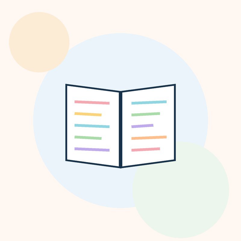 An open book with colorful lines across both pages