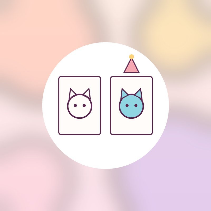Two cat drawings side by side, the copy with a party hat
