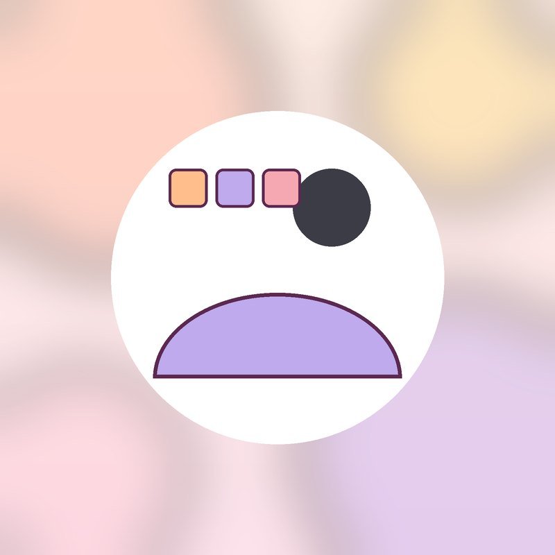 A lilac hill under a dark sun with three color swatches