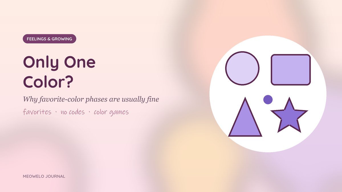 Only One Color: a circle, a square, a triangle and a star all in shades of lilac