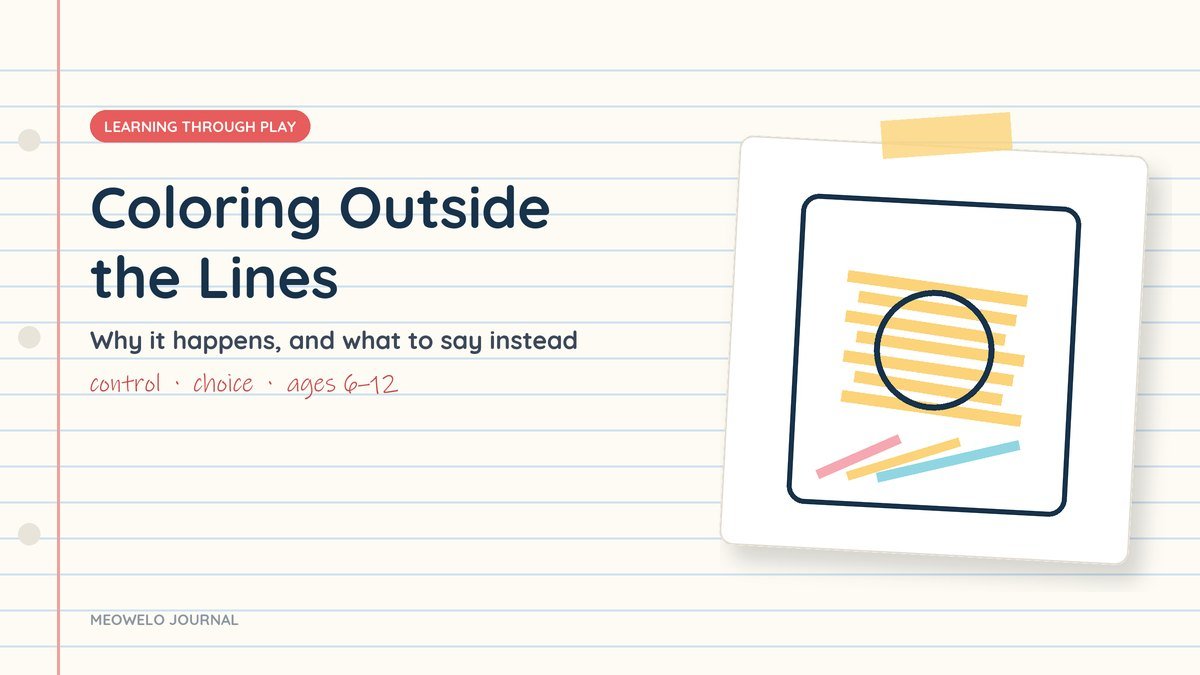 Coloring Outside the Lines: a circle outline with yellow strokes crossing over its edges