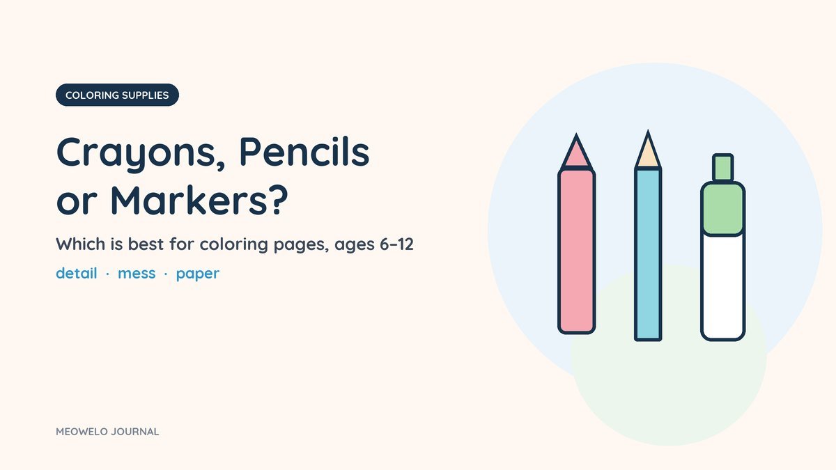 Crayons, Pencils or Markers: a crayon, a colored pencil and a marker standing side by side