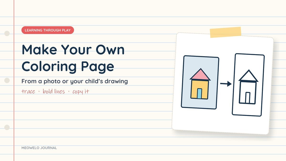 Make Your Own Coloring Page: a colored photo of a house turned into a black outline page