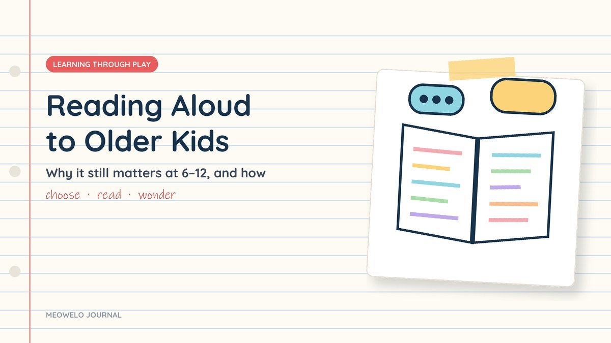 Reading Aloud to Older Kids: an open book with two speech bubbles above it